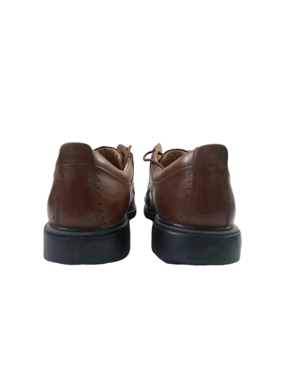 Clarks Unstructured Brown Leather Lace-Up Oxford Shoes Mens 11.5